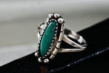 Load image into Gallery viewer, Lorencita Garcia Native American Oval Turquoise Silver Ring Size 8
