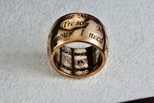 Load image into Gallery viewer, Rebecca &quot;Mon Amour&quot; Gold Tone Ring Made in Italy Size 5
