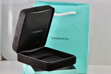 Load image into Gallery viewer, Tiffany &amp; Co. Large Black Suede Silk Earrings Presentation Box Packaging
