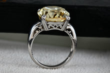 Load image into Gallery viewer, Sterling Silver Large Oval Cushion Cut Citrine Cocktail Ring Size 8
