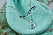 Load image into Gallery viewer, Tiffany &amp; Co. Elsa Peretti Silver Small Open Tear Drop Pendant 16&quot; Necklace
