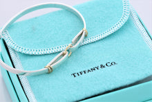 Load image into Gallery viewer, Tiffany &amp; Co. 18K Gold &amp; Silver Double Circle Hook Bangle Bracelet

