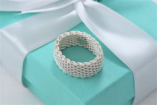 Load image into Gallery viewer, Tiffany &amp; Co. Somerset Mesh Silver Wide Band Ring
