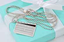 Load image into Gallery viewer, Tiffany &amp; Co. Silver Black Enamel Hollywood Directors Clapping Board Bead Chain Necklace

